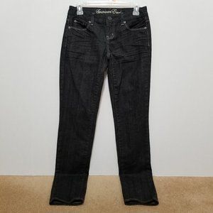 American Eagle jeans 2 low rise straight slim skinny denim stretch early 2000's